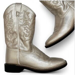 OLD WEST Cowboy Cowgirl Boots VB9171 Pearl Youth 2.5 D